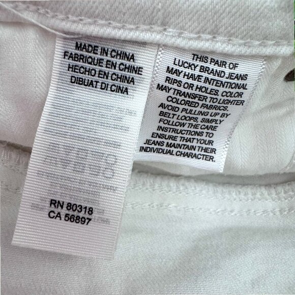 LUCKY BRAND Brooke White Distressed Capri Cropped Jeans Pants Women's 14 / 32 - Picture 4 of 7